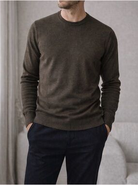 Boglioli Milano Sweater Olive Green /Brown Lightweight Italy